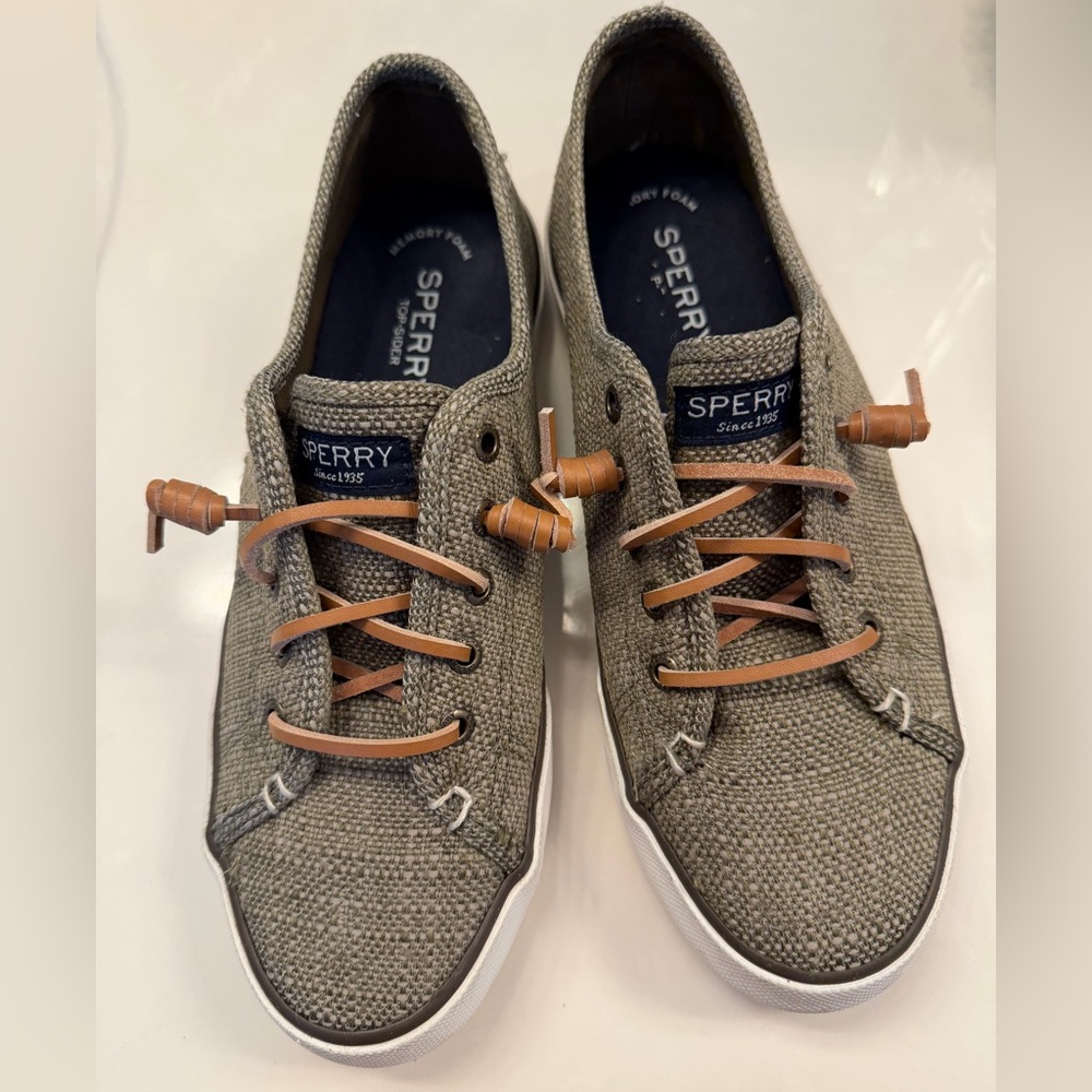Sperry Olive Green Top Sider Pier View Shoes Sz 8